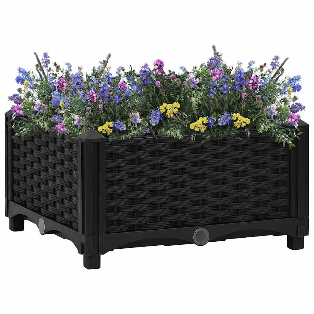 vidaXL Hochbeet Pflanzkasten Blumenkasten Gemüsebeet Pflanzbeet Blumenbeet Frühbeet Gartenbeet Pflanzkübel Blumenkübel 40x40x23cm Polypropylen
