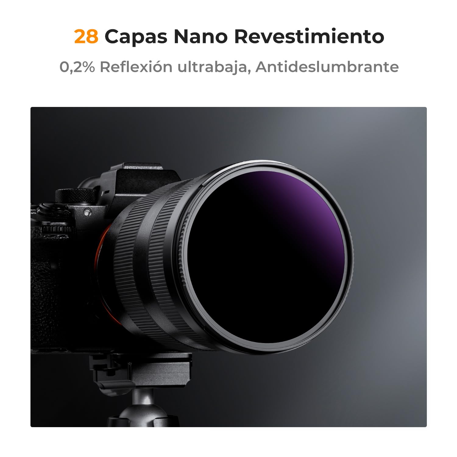 K&F CONCEPT Nano-Xcel 49mm Filtro ND1000000(20 f-Stops) para Eclipse Solar, Filtro de Densidad Neutra ND para Fotografía Solar, Vidrio Óptico HD con Revestimiento Nanométrico de 28 Capas