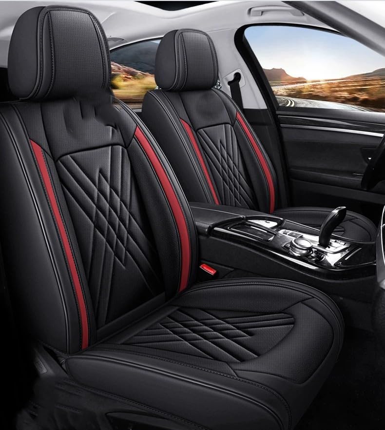 Errva Custom Car Seat Covers for fit BMW 1 2 3 4 5 6 7 8 Series X1 X2 X3 X4 X5 X6 X7 M1 M2 M3 M4 M5 M6 M7 M8 X3M X4M X5M X6M GT i3 i4 iX3 i8 iX Z4 etc... (Black Red)