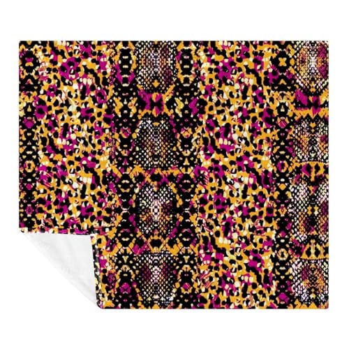 Couverture microfibre douce motif serpent, jeté de lit premium