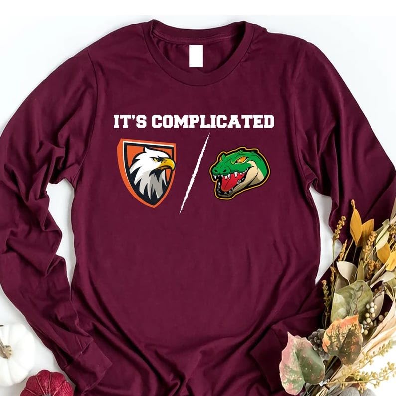 Custom House Divided Long Sleeve Shirt, Two Sports Team Shirt, Football, Baseball, Hockey, Basketball Shirt, Any Team Logo College Shirt, VP12876 Multicolor