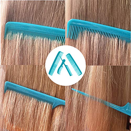 Nuangela Styling Comb Set, Cutting Combs Clipper Rat Tail Hair Beard Comb, Wide And Fine Tooth Hair Dressing Comb For Women Men Parting Teasing, Professional Barber Comb #TOP6