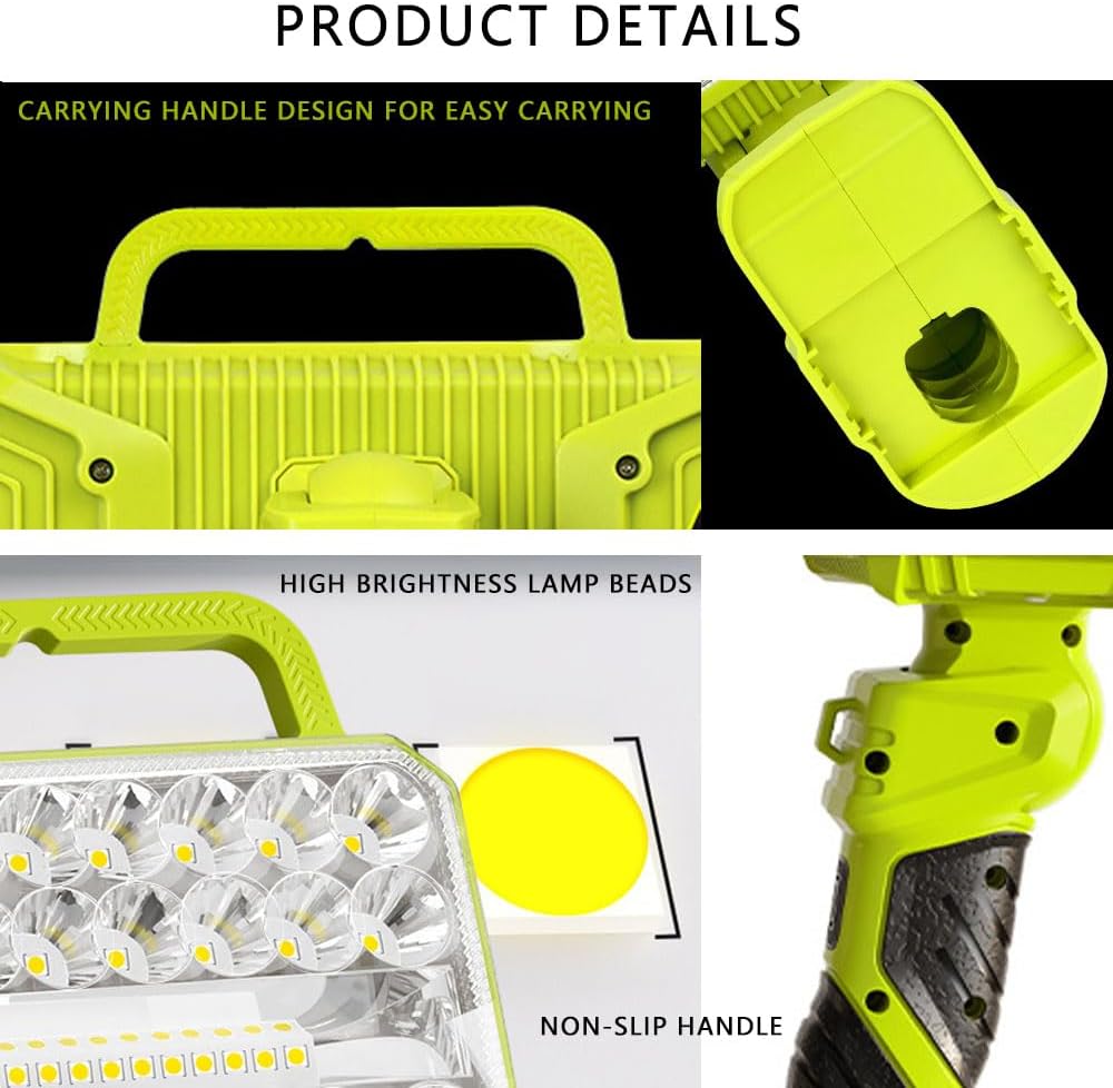 LED Work Light Compatible with Ryobi 18V Battery, 4200LM Cordless LED Work Light Rechargeable Jobsite Flashlight for Car Repair, Hiking, Camp, Garage, Emergency Lighting