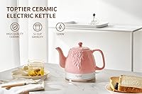 Vista 2 de Toptier Tetera Eléctrica de Cerámica, Hierve Agua Rápidamente y Fácilmente, Base Giratoria Desmontable y Protección contra Hervido en Seco, Apagado