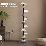 9-Tier Bibliothèques de Spine en métal, Tour verticale réglable pour livres, Tall & Bibliothèque Narrow Ladder, étagère de rangement multi-usages pour la conservation de l'espace, support d'affichage, montage sans outil