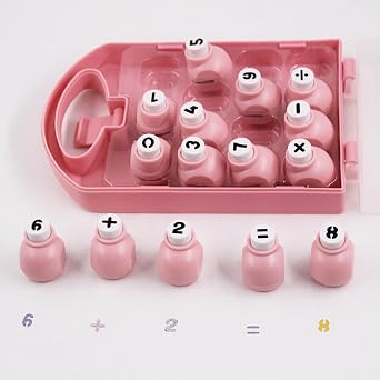 Paper Puncher Embosser Set Number Punch with Storage Box Crafting Tool for Scrapbooking Girls and Boys Craft Hole Puncher