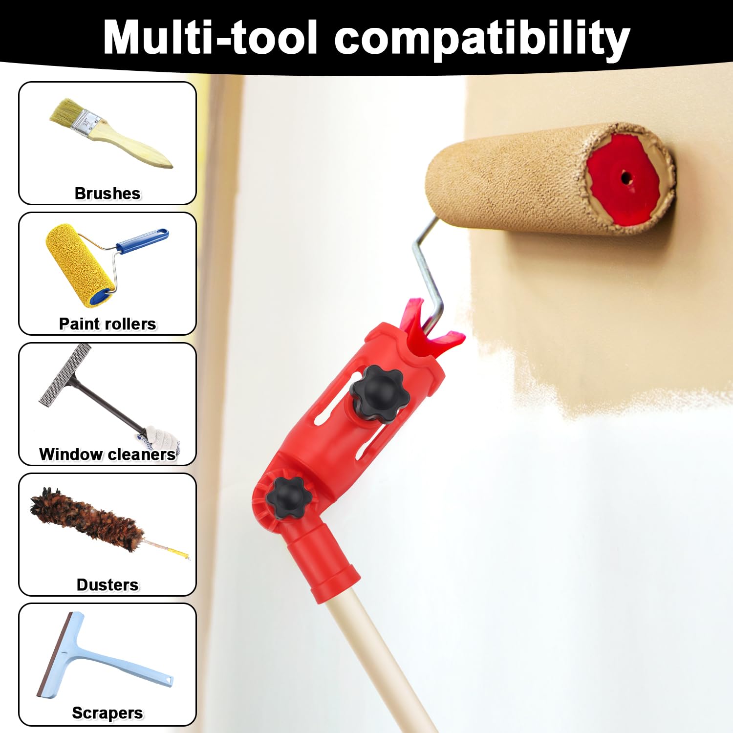 Mehrwinkel Pinselverlängerung - Verstellbarer Pinselhalter Für Hohe Decken Und Schwierige Ecken