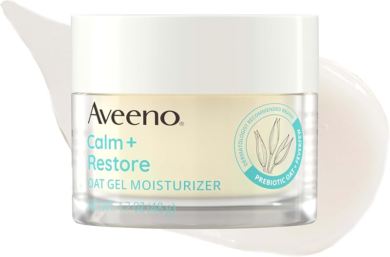 Aveeno Calm+Restore Hidratante Facial em Gel com Aveia e Feverfew, sem Fragrância, Pacote com 12