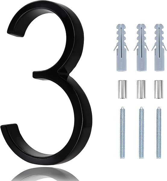 Modern 5 inch Floating House Numbers for Outside