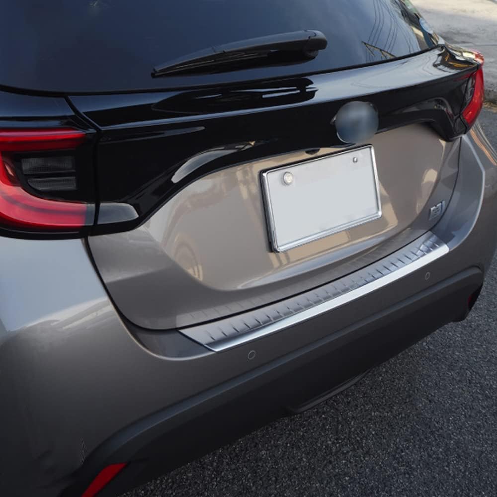 Outside Rear Door Plate Scuff Sill Molding Trim Fits for Yaris 2013-2023 Stainless Steel (Silver)