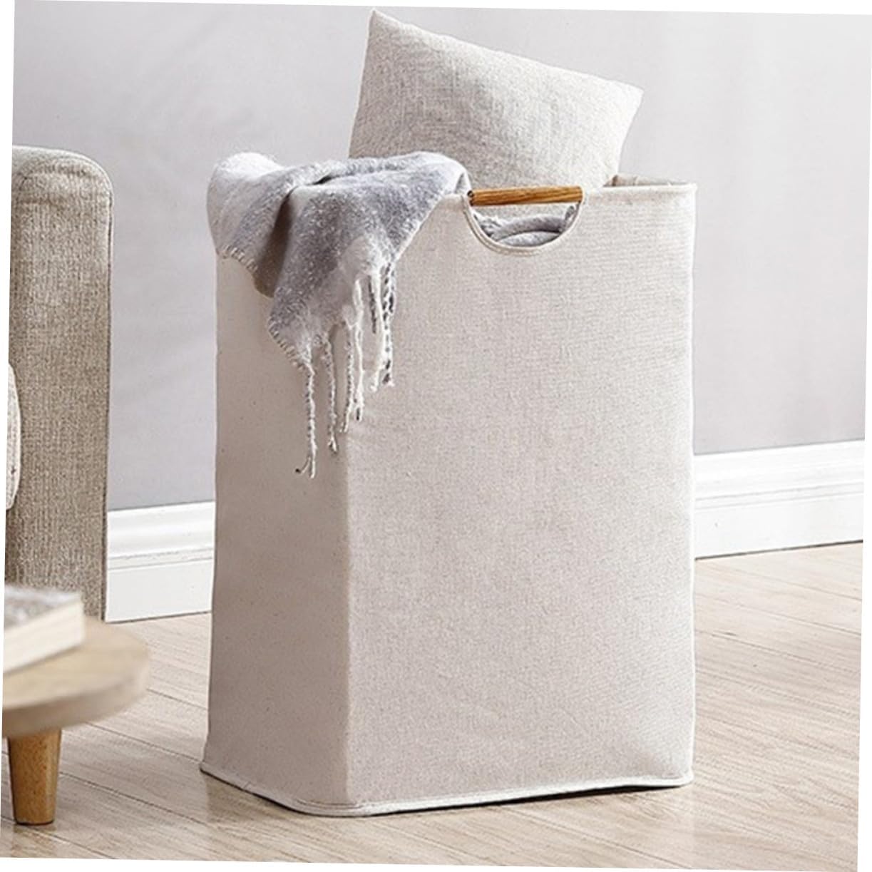 Collapsible Laundry Hamper Basket with Sturdy Handles Lightweight Foldable Clothes Organizer for Home Storage and Clean Fabric Laundry Basket for Dirty Clothes and Sundries