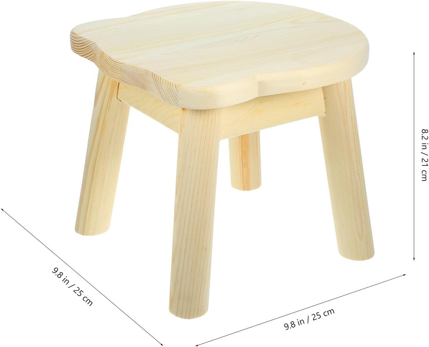 SAFIGLE Small Wooden Stool with Cartoon Bear Design Shoe Changing Step Stool for Indoor Use in Bedroom and Living Sturdy Wood Construction for Toilet Training and Hand Washing Assistance