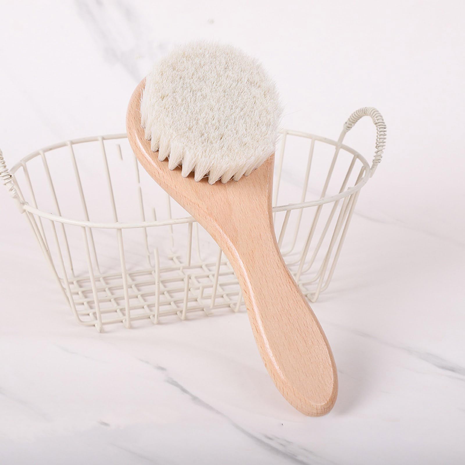 Juego de cepillo portátil para bebés, cerdas de lana suave, suave para el cuero cabelludo, incluye peine y baño, seguro, fácil de transportar para recién nacidos