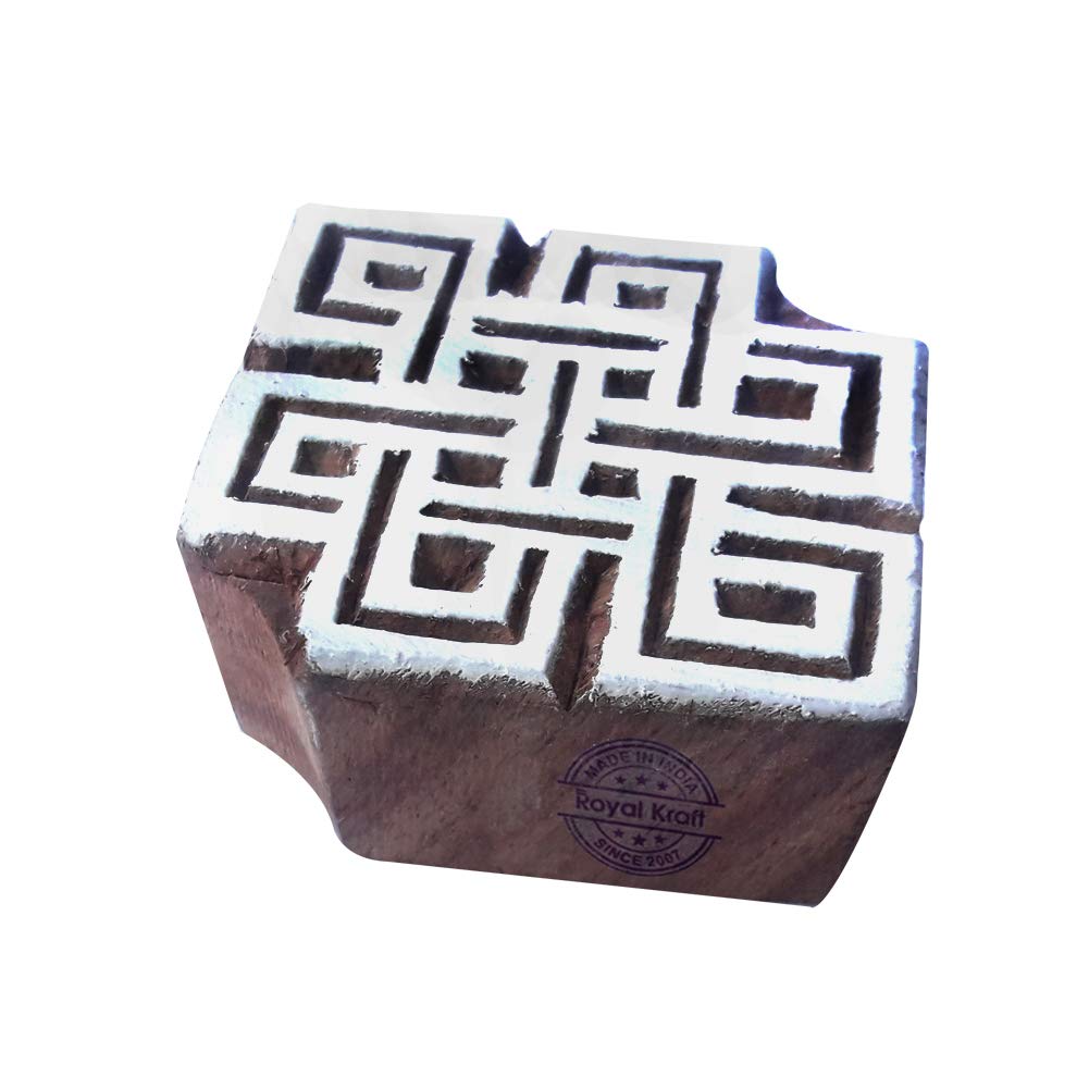 Royal Kraft Wooden Stamps DIY Fabric, Textile, Clay, Pottery, Paper, Henna Printing Blocks THCtag037 — image 1