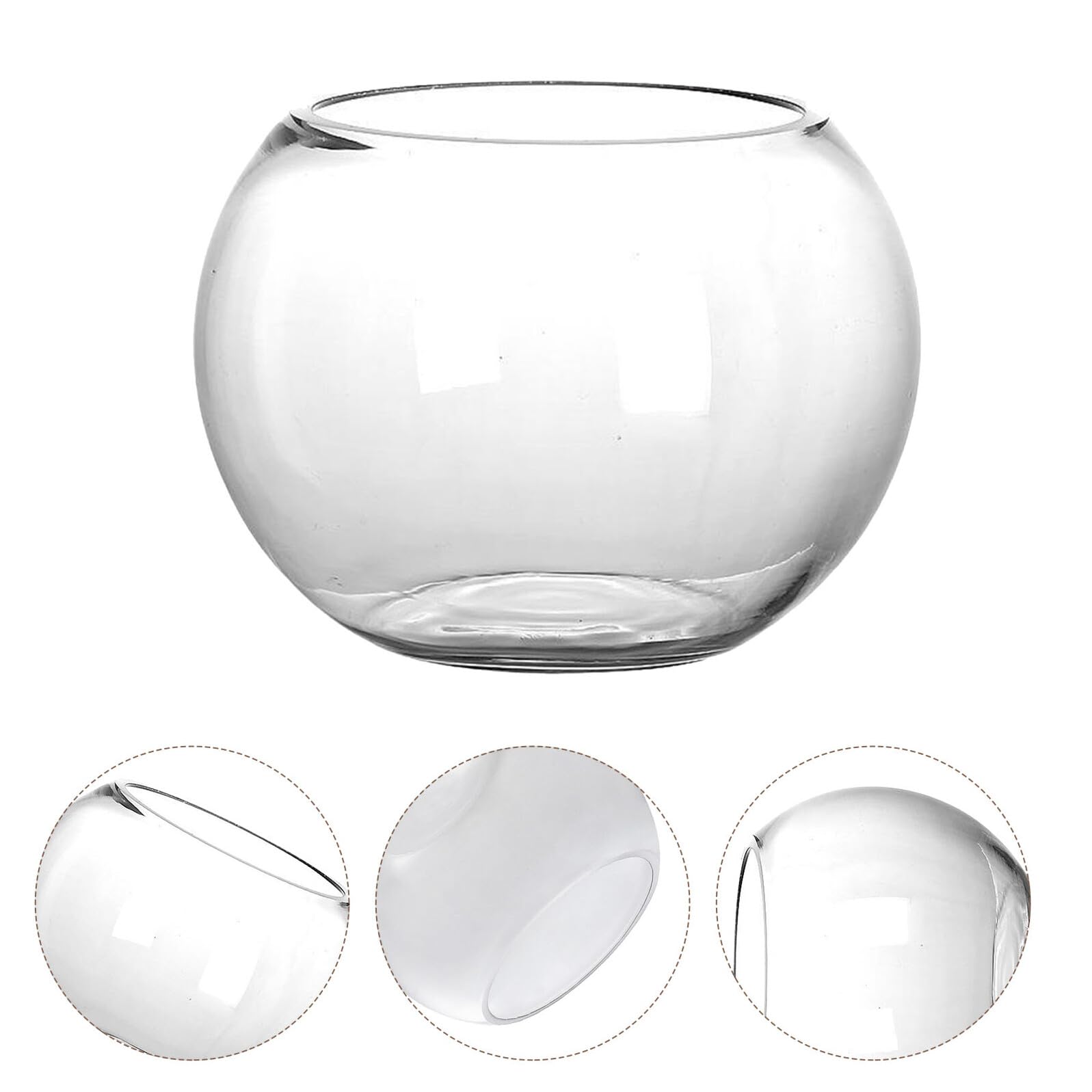 Healvian Runde Aquarium 18Cm Transparentes Glas Goldfischglas FüR Wasserpflanzen Und Dekoration Im Wohnzimmer Und BüRo