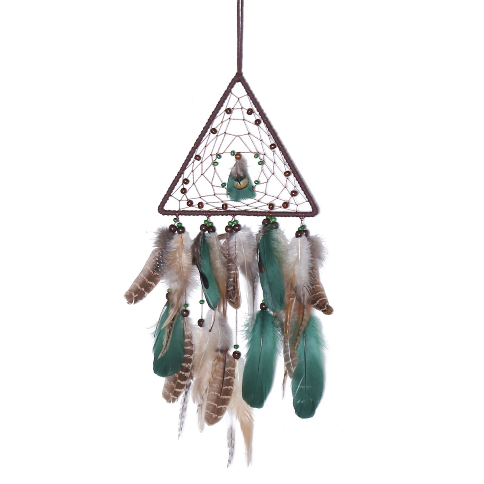 Dream Catchers with Bead Wind Chimes Hand-made Feather Dreamcatchers Indian Ornaments Bedroom Wall Decoration Hanging Dreamcatchers for Car