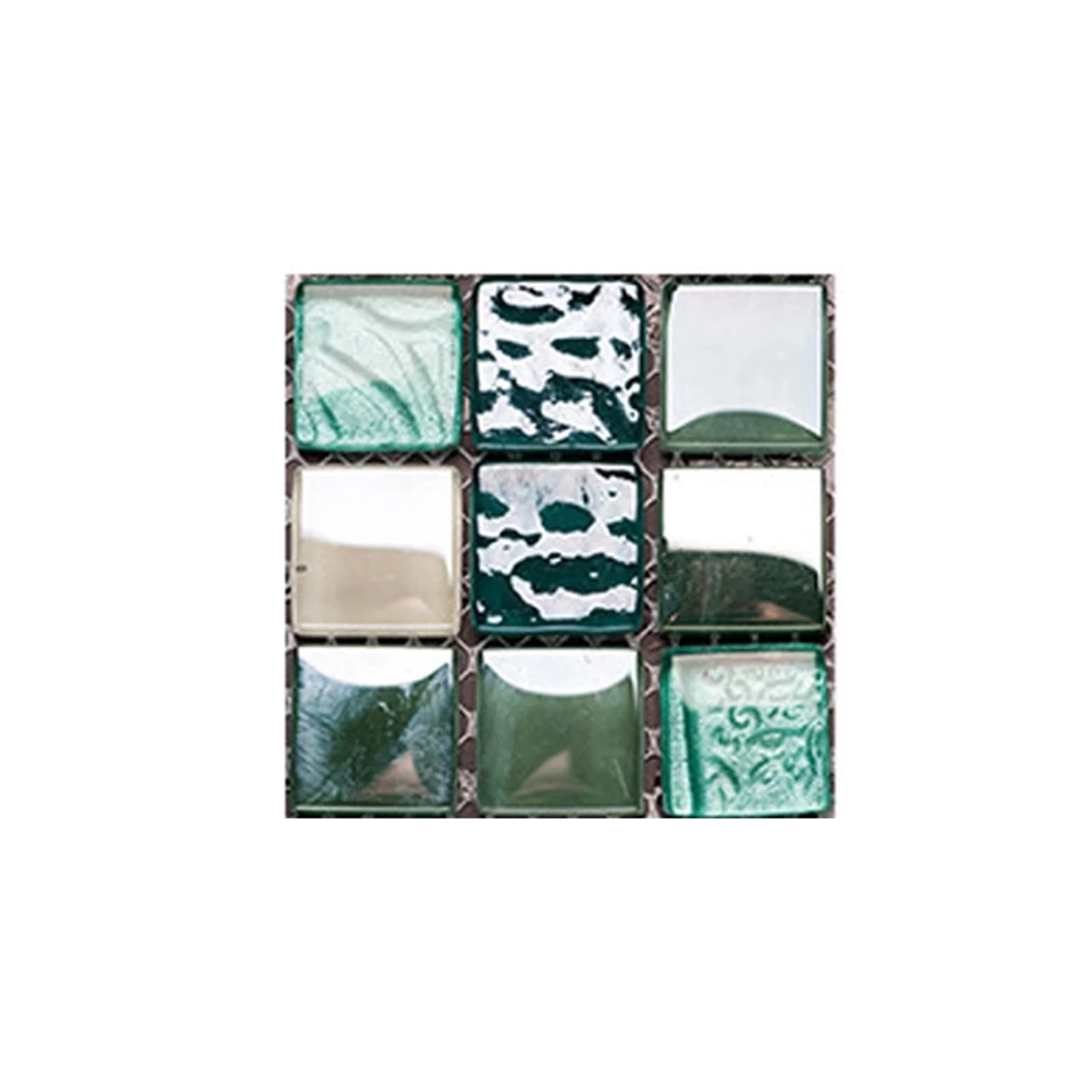 Stick On Tiles 10Pcs Mosaic Sticker Tiles Labelstock Bathroom Floor Tile Adhesive Kitchen Backsplash Chap Worktop Kitchen Decor 10x10cm(9)
