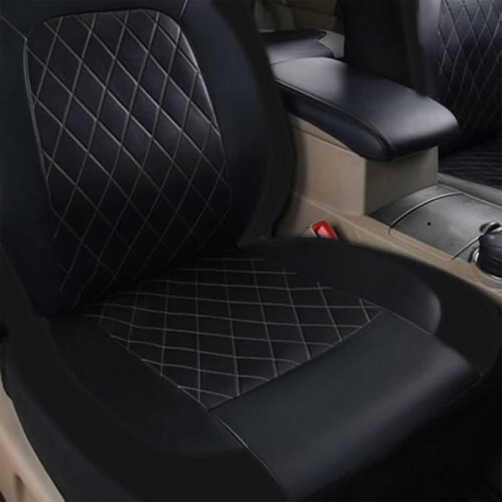 Lot de 2 Housses de siège Avant de Voiture pour Ligier JS50 2000-2024, Voiture Ensembles Housse Siege Respirantes Antidérapantes Accessoires,A/Black