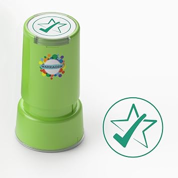 Self-Inking Teacher Stamp, 13/16-Inch Round Hand Stamp for Classroom, School Events, Greeting Cards, Scrapbooking, and Crafts