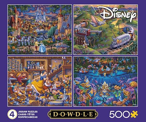 CEACO 4 in 1 Multipack Jigsaw Puzzle - Pack of 4, 500 Pieces Each - Disney Puzzles for Adults - Classic Disney Pirate Scenes by CEACO - Image 2