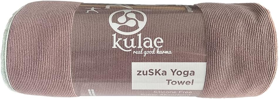 Zuska Premium Hot Yoga Towel Non-Slip, Thick, Absorbent Microfiber for All Types of Yoga and Fitness, 72″ x 24″ (Dusty Rose)