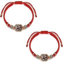 2 Pcs Catholic Bracelets Saints Angel Saint Michael Bracelet Adjustable String Bracelets Religious Gifts for Men Women Christian Jewelry