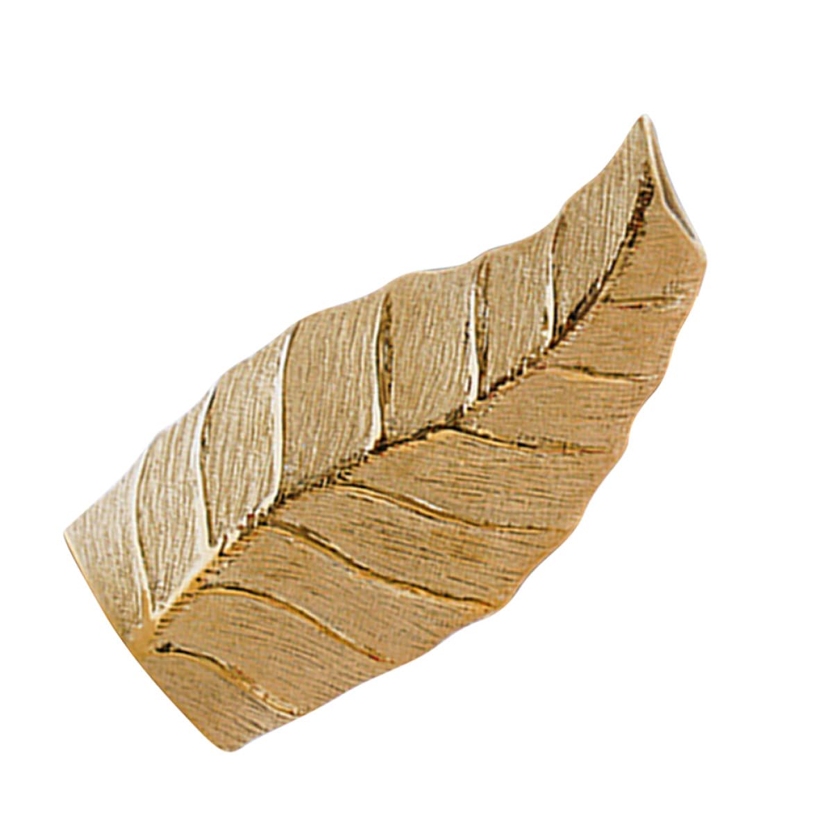 Vase en céramique or en forme de feuille pour décoration de bureau élégante