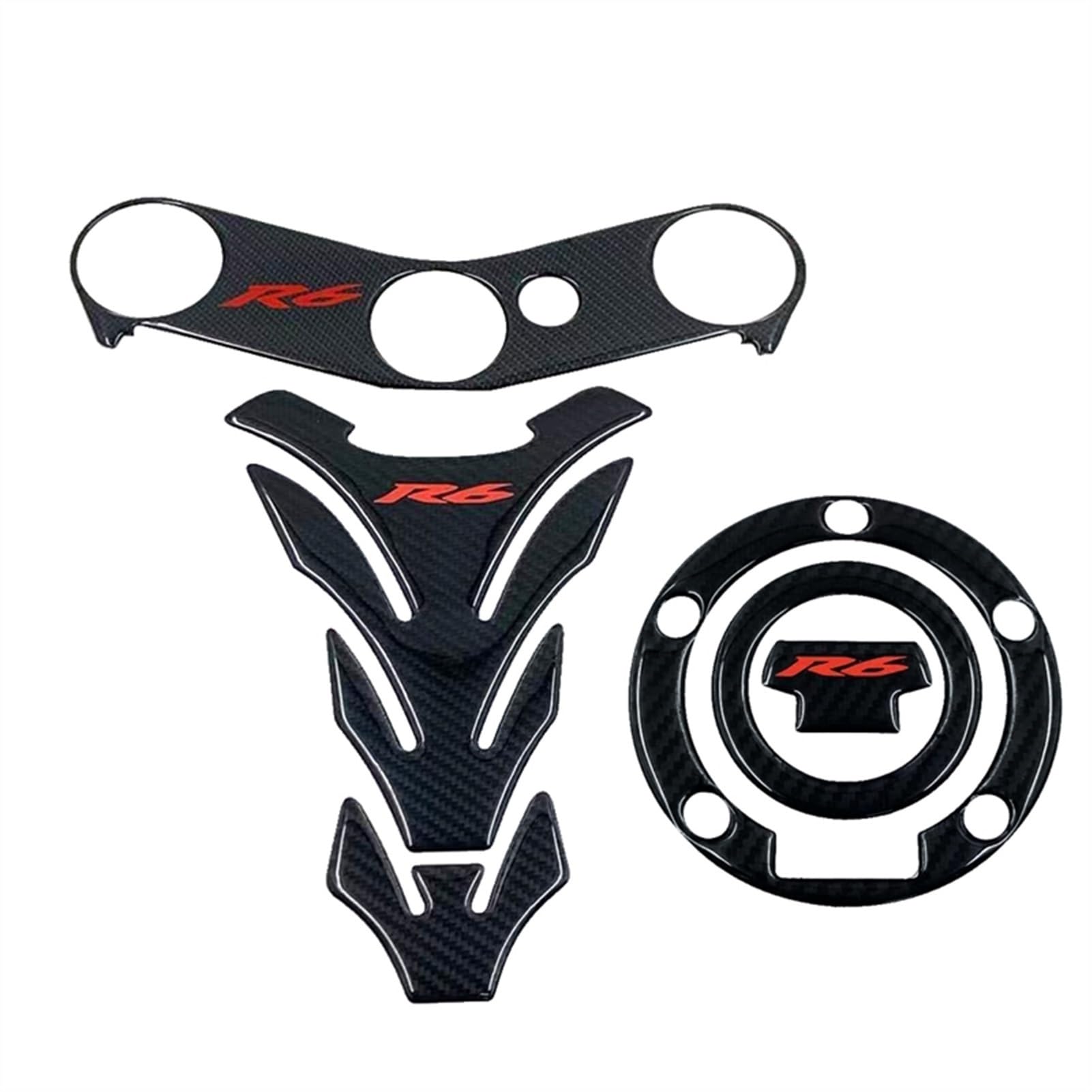 Protection Supérieure Avant Du Té Fourche Supérieur Moto Pour Y&amaha YZFR6 YZF R6 600 Autocollant Fibre Carbone Traction(Color9)