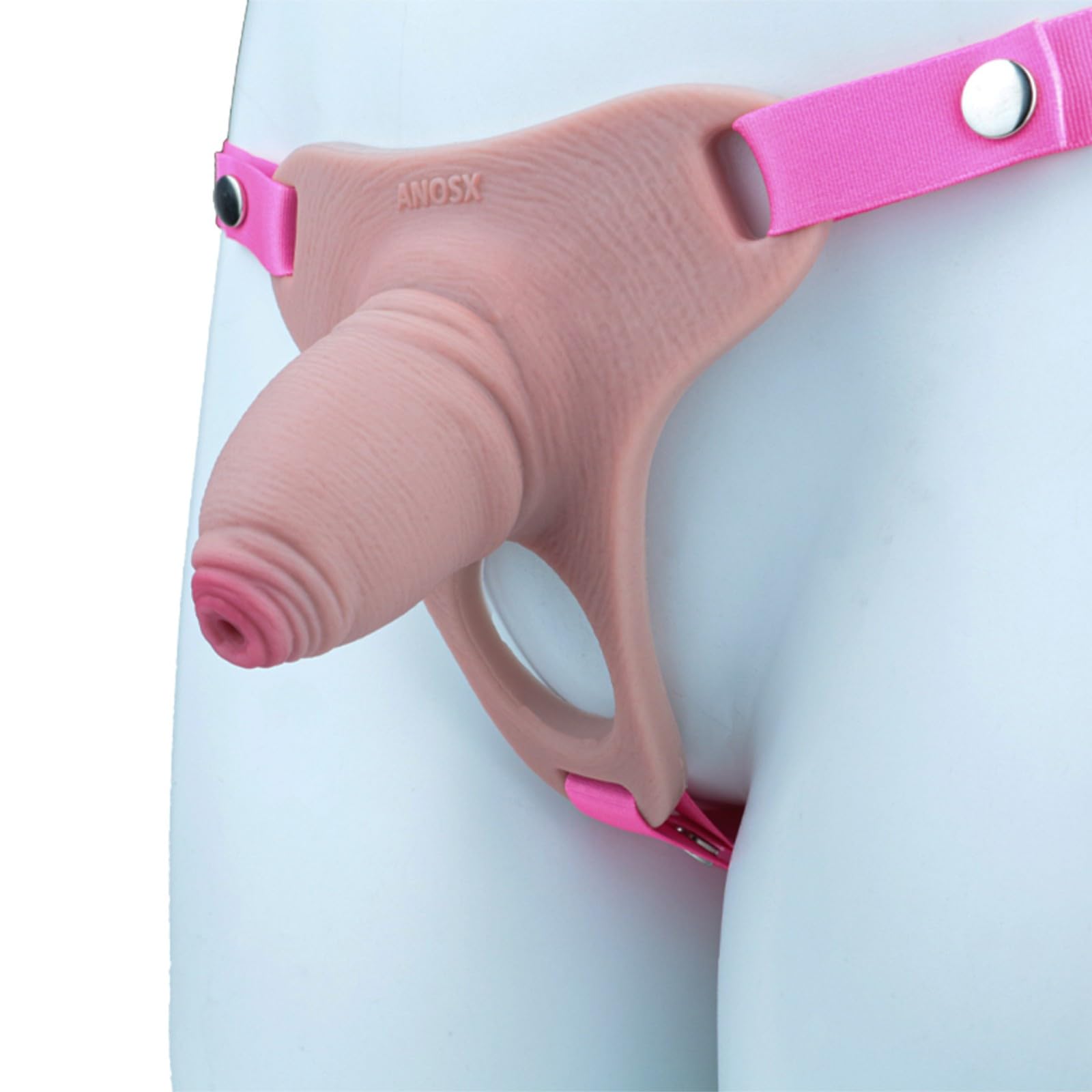 Cage de Chastetée en Silicone Sex Toys Cage de Chasteté avec Ceinture et 4 Tailles Différentes pour Masquer la Taille du Pénis Chastity Cage Légère et Souple pour le Bondage du Pénis (Pink,S)