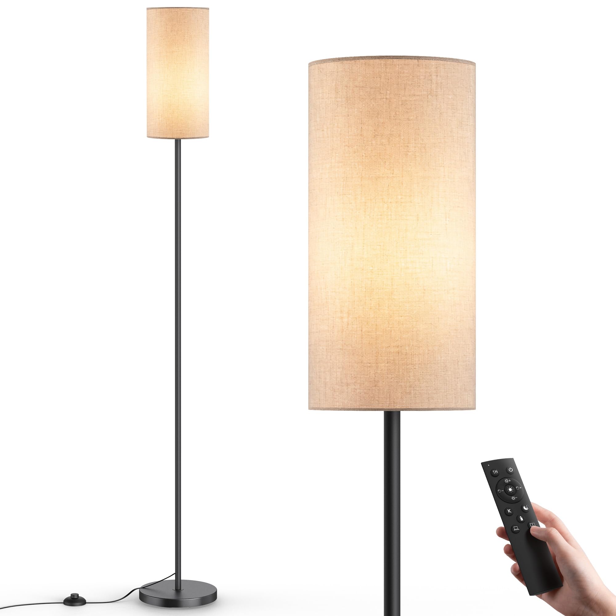 OHLUX Stehlampe Wohnzimmer Nowoczesna z lampą, Stehleuchte dla Schlafzimmer BLACK