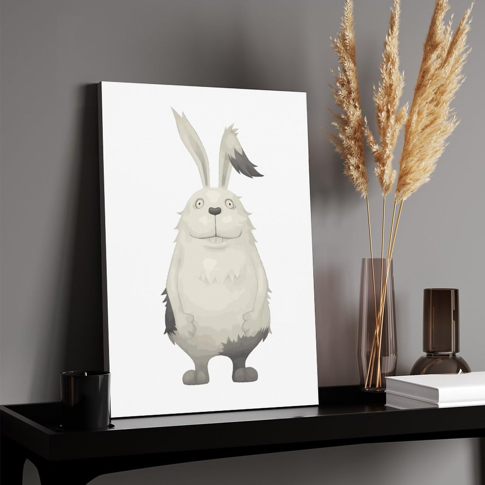 寄り添う｜白兎アート版画キャンバス作品 50×100cm立体油彩テクスチャ仕上げ Amazon.co.jp: ウサビッチ キャンバス絵画 アートパネル アート