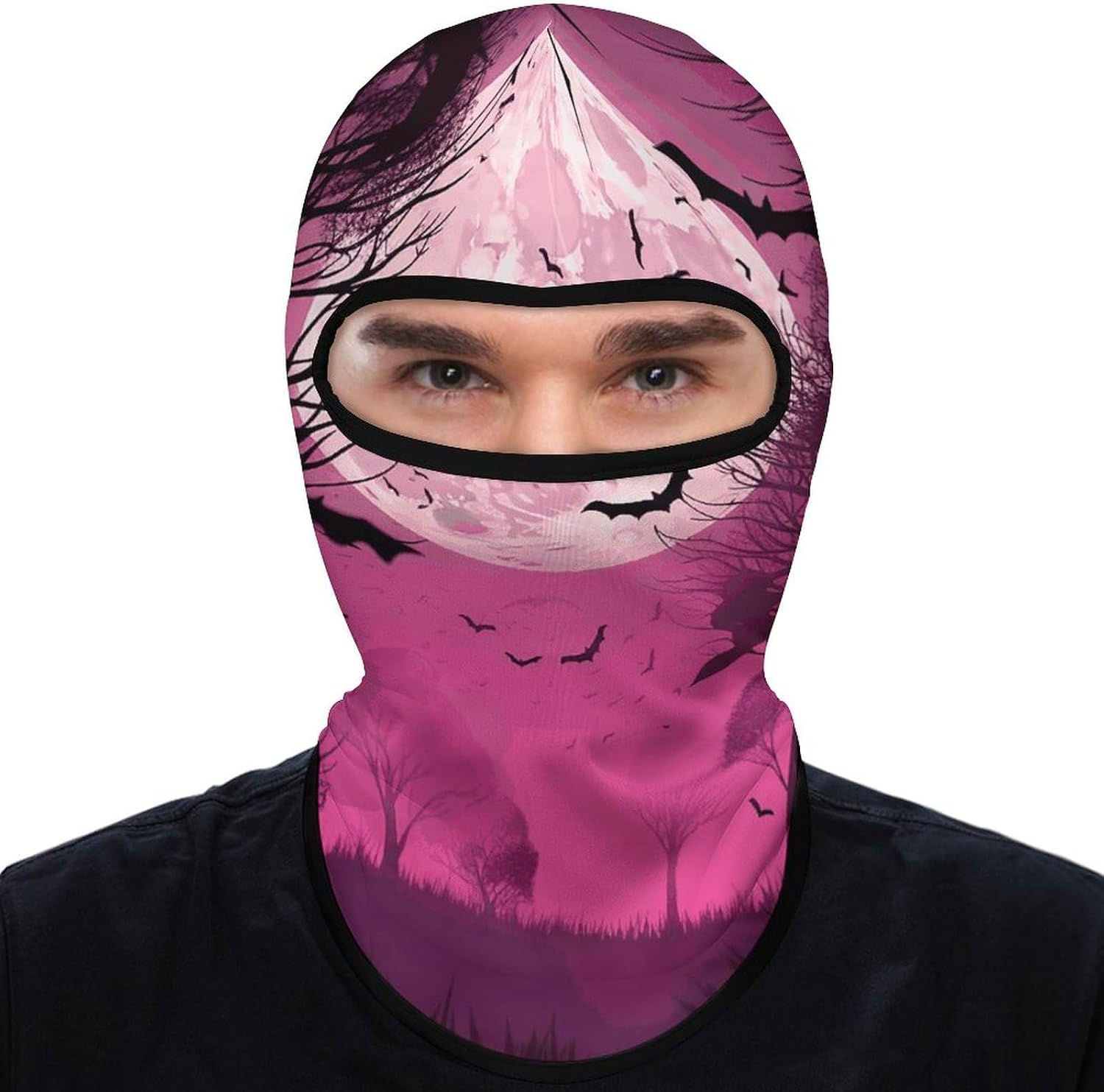 Purple Moon Balaclava Ski Mask Lightweight Neck Gaiter Windproof Full Head Mask for Men Women Cold Weather Face Mask for Cycling Motorcycle Snowboarding