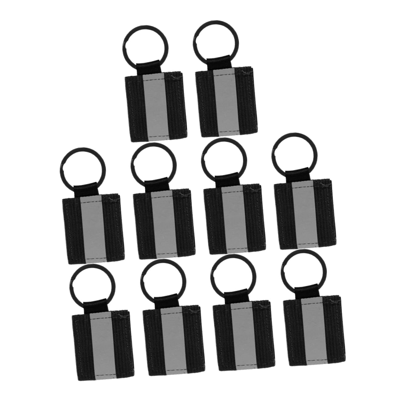 POPETPOP 10Pcs Lightweight Reflective Keychain Tags for Night High Visibility Reflective Gear Dual Sided Reflective Pendants for Backpack Zipper Tags and Outdoor Use