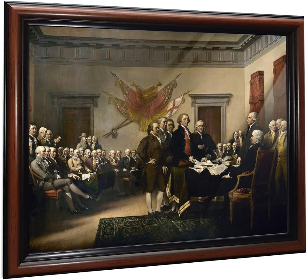 Declaration of Independence by John Trumbell, World Famous Wall Art Series, Declaration of independence Framed Print, Office or Living Room Decor, Declaration of Independence decorations, 2450W