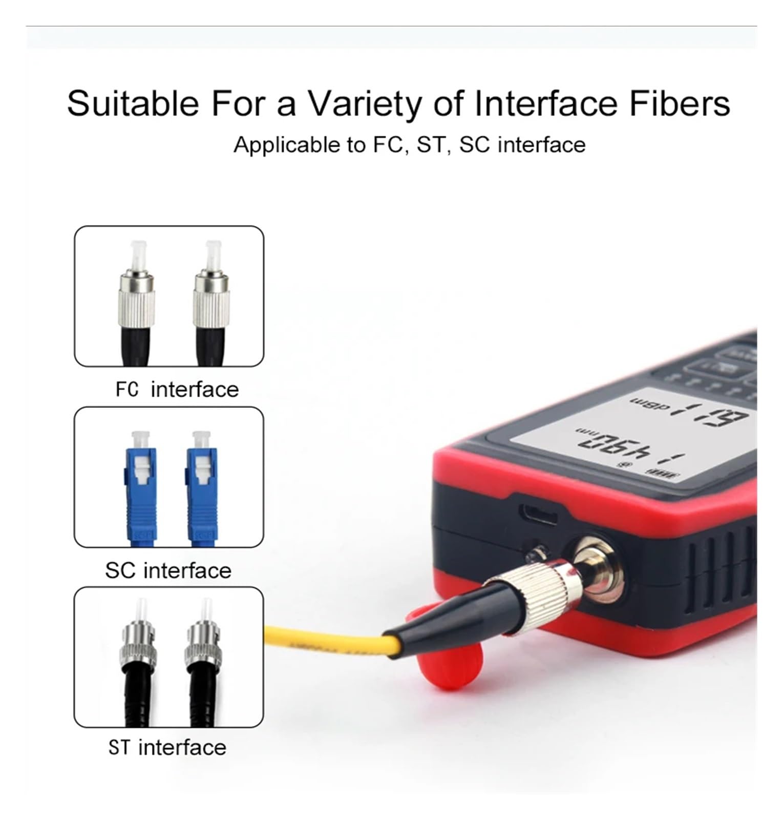 Testeur de Fibre Optique Testeur De Puissance Fibre Optique NF-908S Scan FC SC St -60~+8dbm Localisateur Défaut Visuel Test Câble Réseau Détecteur