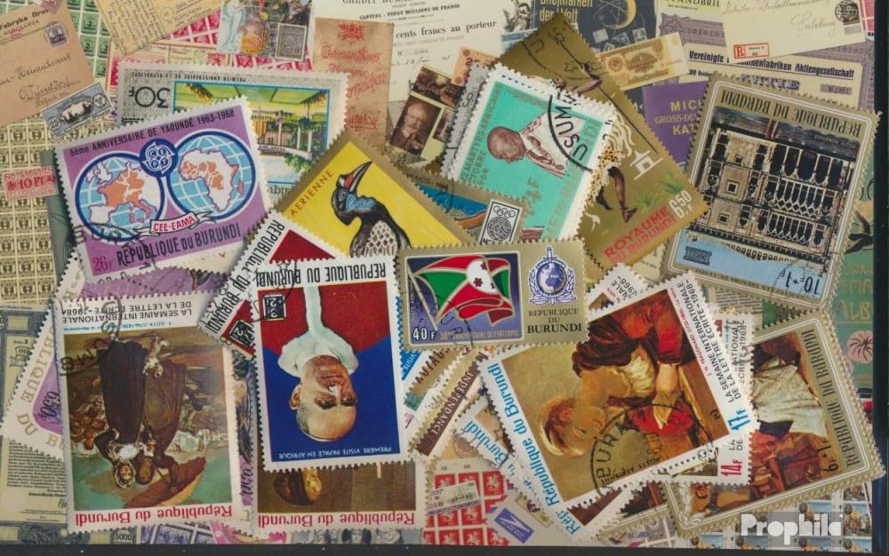 Prophila Collection Burundi 50 various stamps (Stamps for collectors)