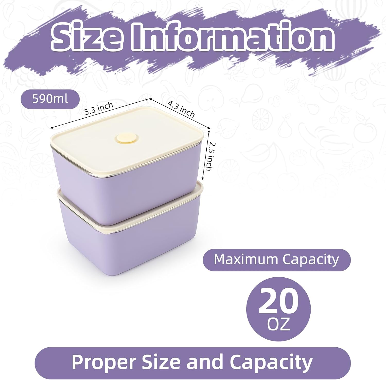 2 PCS Stainless Steel Food Storage Containers with Lids (20oz), Snack Containers for Kids, Freezer Safe, Leak Proof & Airtight,Metal Containers for Meal Prep,Candy,Fruit,Snack - Image 2