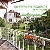 PerGar 3 Pack Metal Railing Planter Box Outdoor, 10.6 Hanging Flower Pots with Detachable Hooks & Drainage Holes, Rail Planter Boxes for Balcony Deck Porch Fence Garden Home Decoration, Black