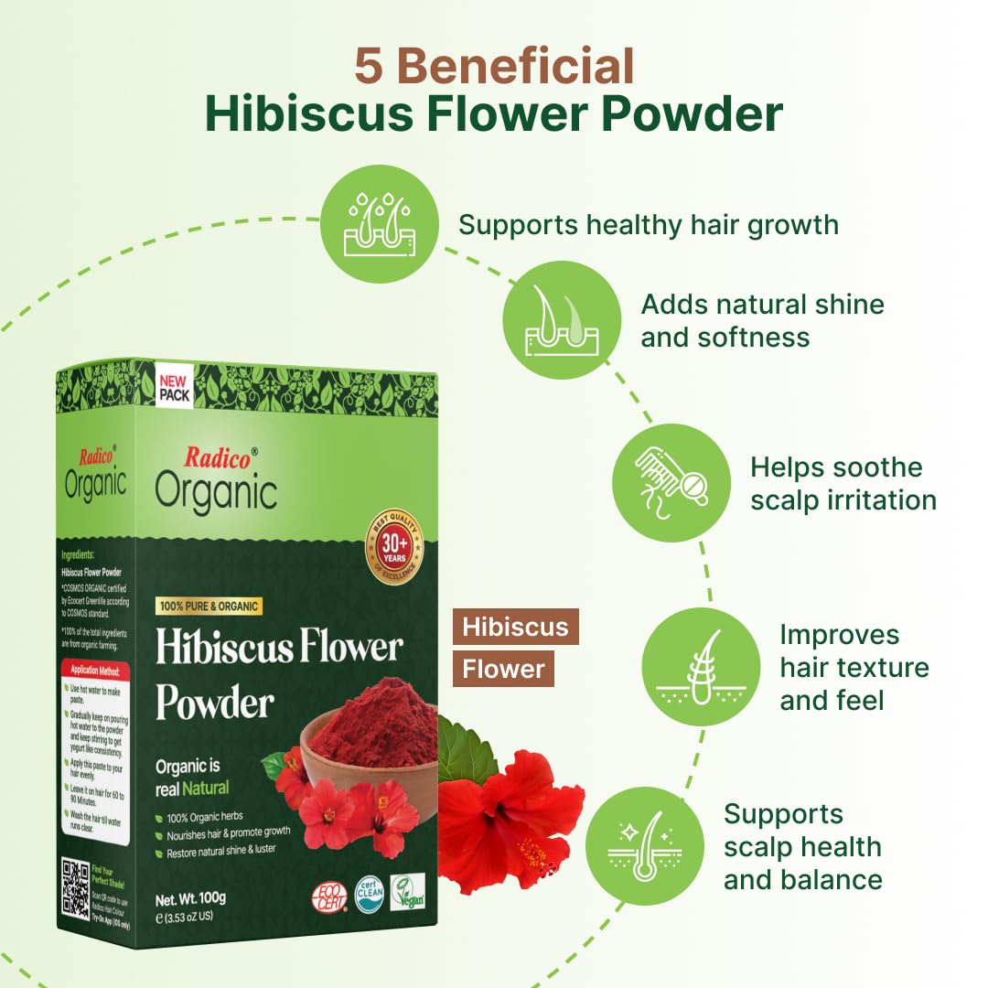 Radico ORGANIC HIBISCUS 100% naturalna ekologiczna wegańska maska do włosów 200 g