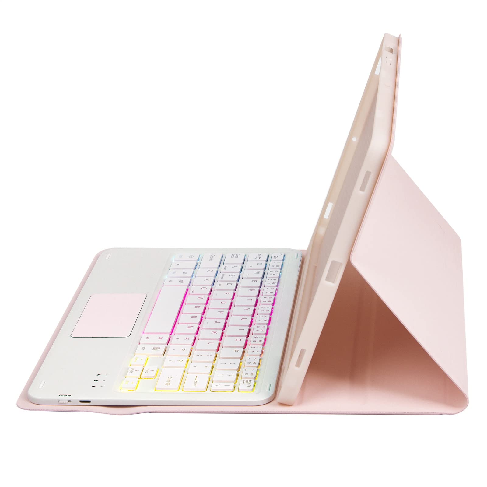 Etui z klawiaturą do Xiaomi Mi Pad 7/7 Pro 11.2" 2024, Wbudowany Uchwyt Na Ołówek, Magnetyczna Odłączana Bezprzewodowa Podświetlana Klawiatura z Myszą Bluetooth,Pink