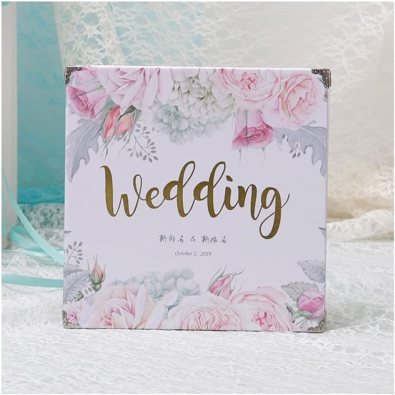 DANCOLOR Alternatives Flower Wedding Guest Book Guestbook Wedding Guestbook Photo Album Custom Wood Look Printable Guestbook