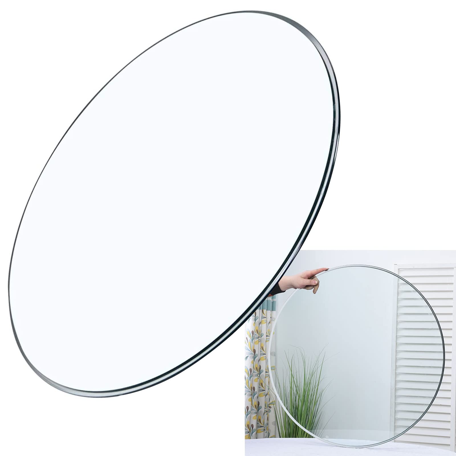 Dessus De Table Verre Trempé Rond Transparent Plat 380-800mm Bords Polis