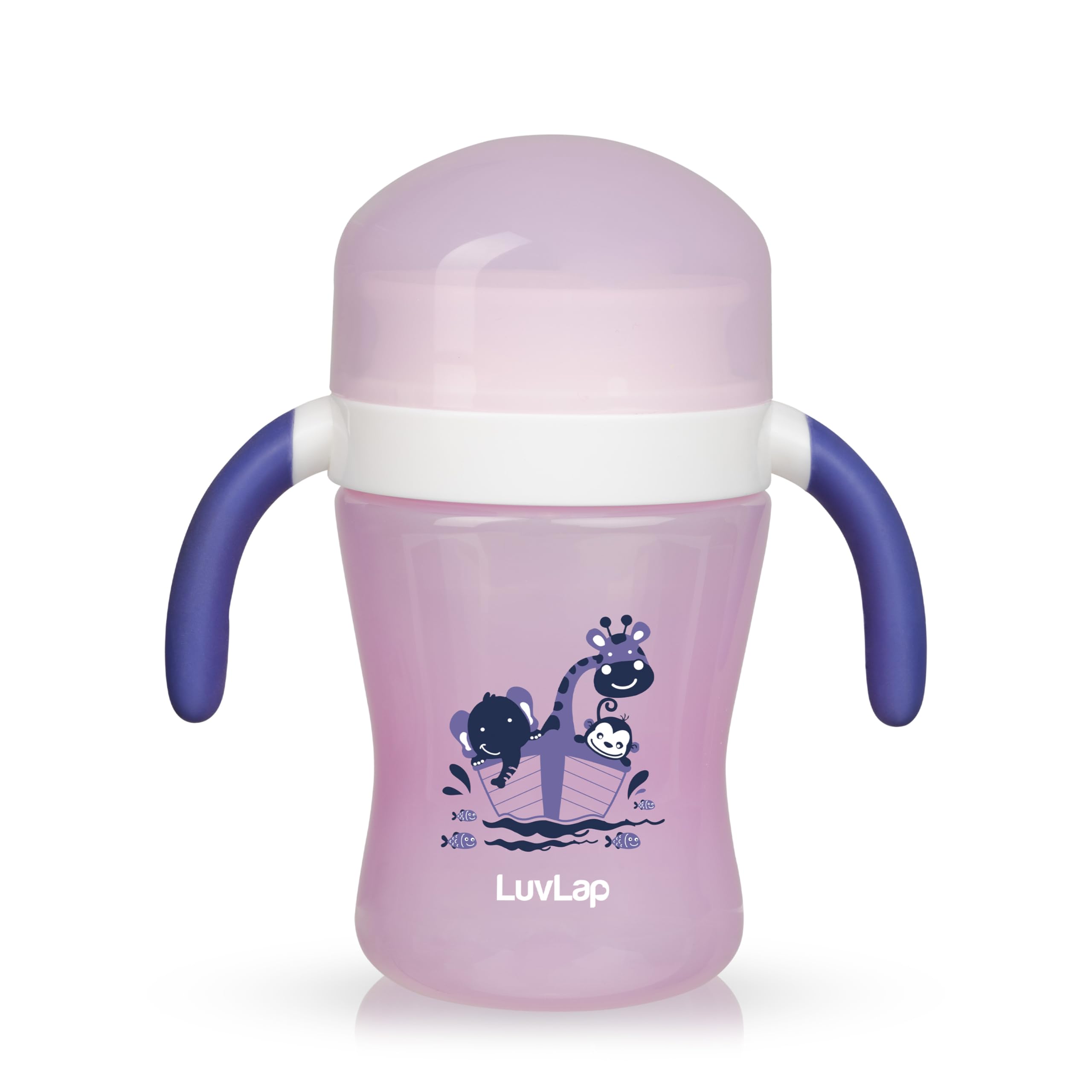 LuvLap 360° Soft Spout Baby Trainer Sipper, 240ml, Dual Handle Leakproof & spillproof Sippy Cup for Babies/Toddlers/Kids, Easy-Grip Handles, BPA-Free, Ergonomic Design, Purple