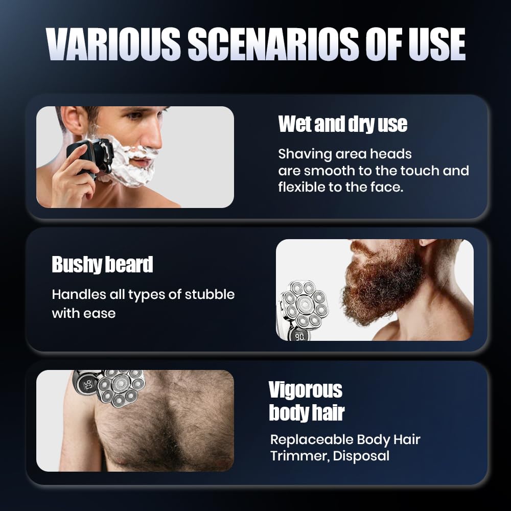 Mini Electric Razor for Men, IPX7 Waterproof Portable Electric Shavers, Cordless Rechargeable 30 Day Battery Men’s Electric Razors for Shaving Face for Travel Business Trip, Gift for Men