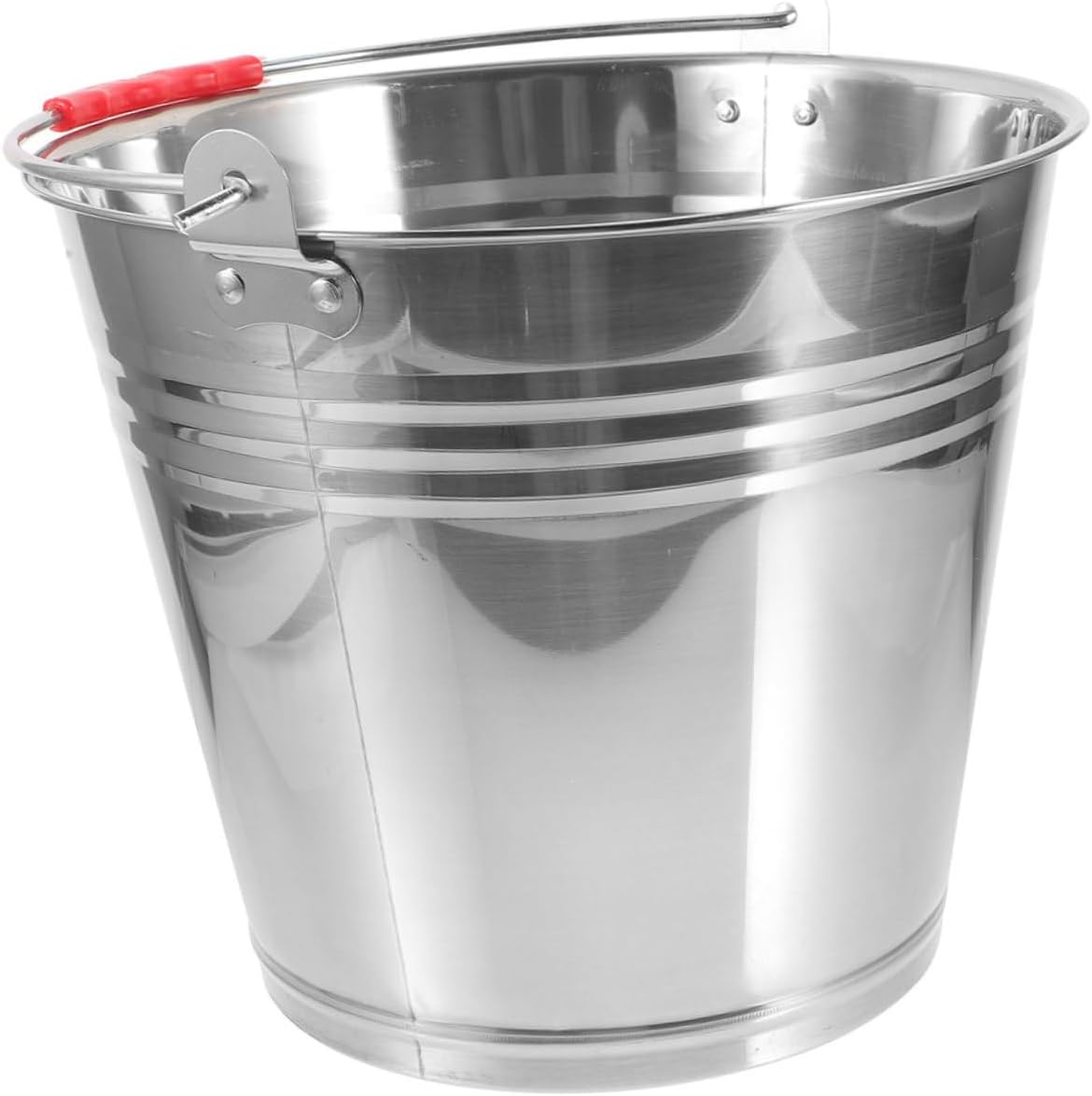 ibasenice 10L Stainless Steel Feed Bucket Handle Portable Multi-Purpose Water Bucket for Feeding and Bathing