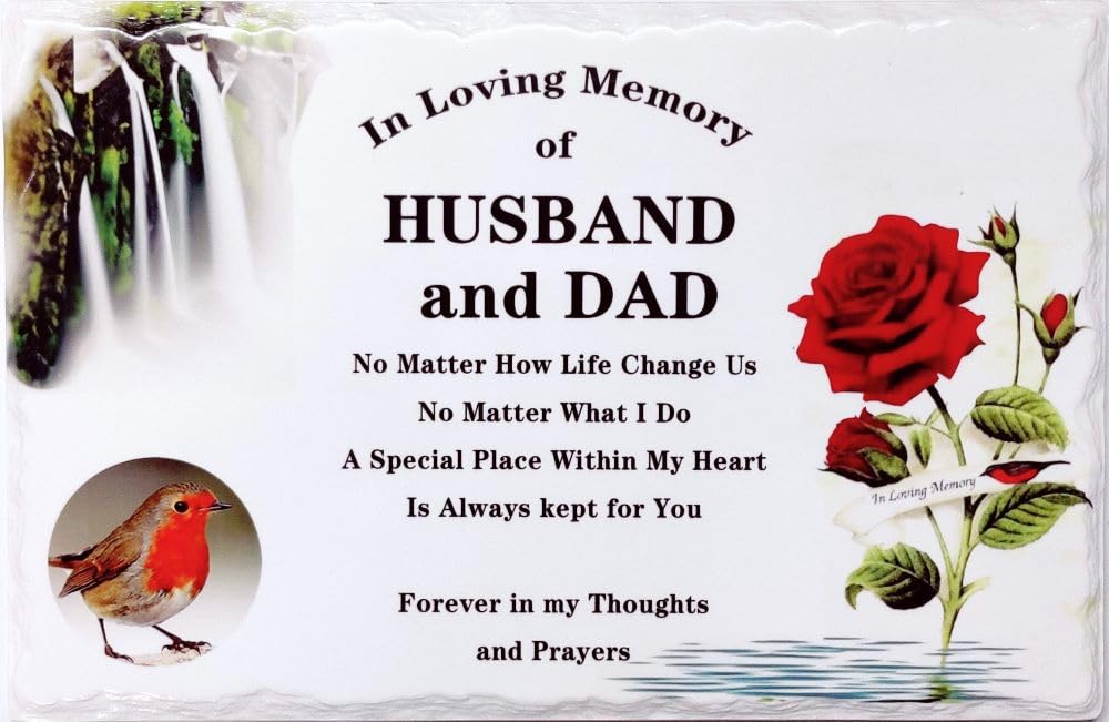 In Memoriam Tile Plaque - In loving memory of HUSBAND and DAD