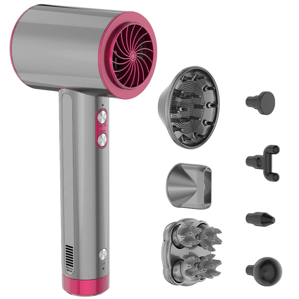 Multifunctional massager, MANLI Massager with 5 Massage Head for Gym, Office, with Hair Dryer & Flashlight Function