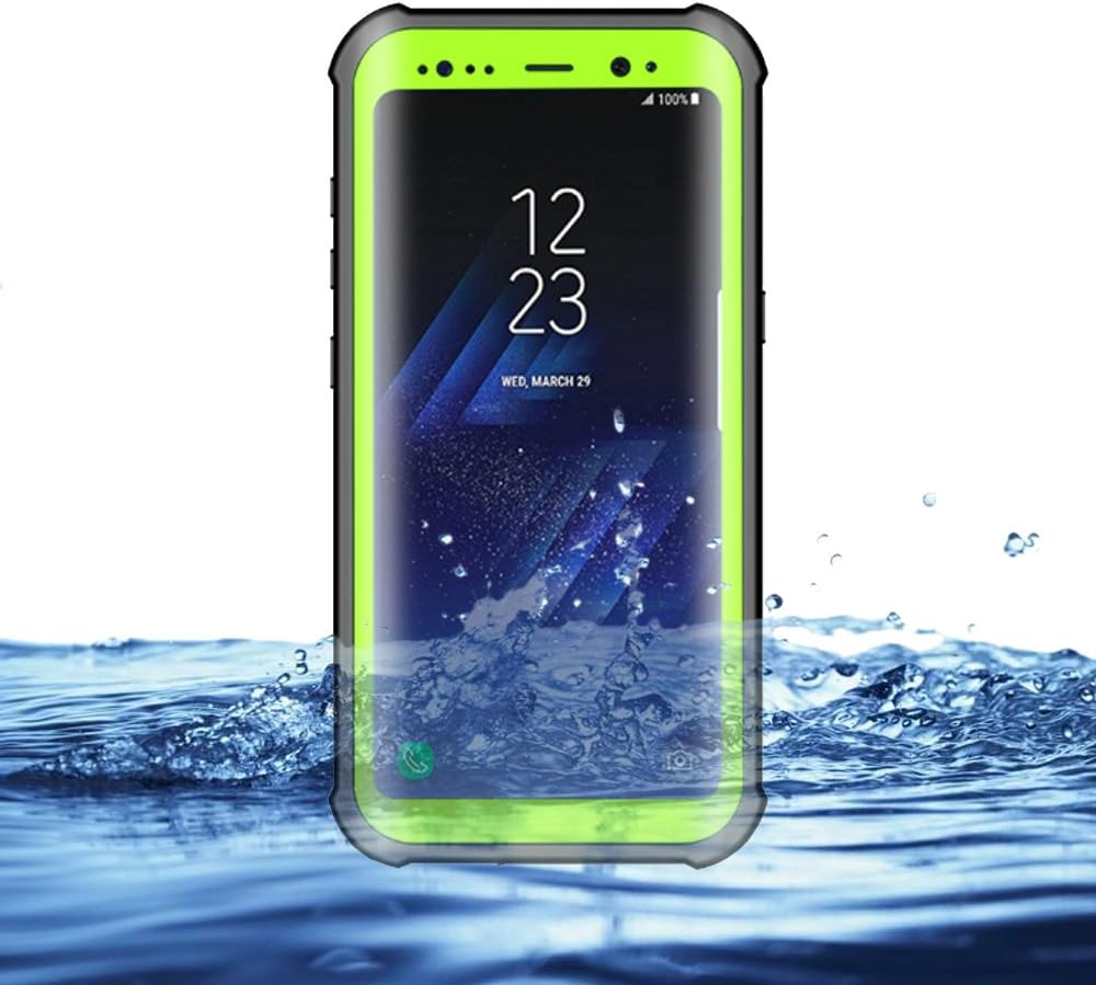 Eazewell Durable Ultra Slim 100% Waterproof Case Shockproof Dustproof Snowproof Hard Shell Underwater Protective Box Rugged Cover with Kickstand for Samsung Galaxy S8+ Plus SM-G955 (Green)
