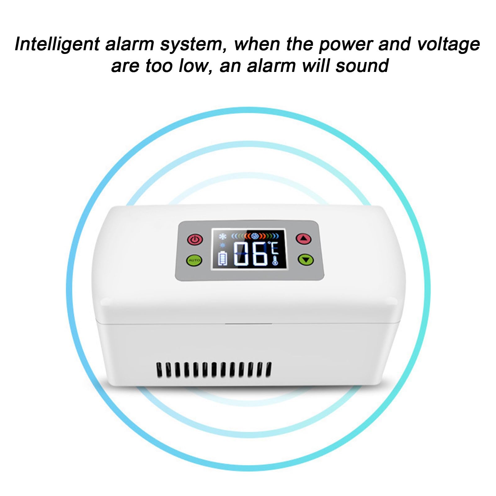 NYANS Refrigerador de Insulina para Automóvil, Temperatura Constante Inteligente de 2-8℃, Enfriador de Medicamentos Portátil, con Alarma de Batería Baja y Pantalla LED HD,2 Battery