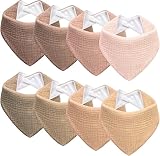 Muslin Baby Bibs Baby Drool Bandana Bibs for Baby Girls Boys Infant Newborn Toddler Drooling and Teething 8-Pack